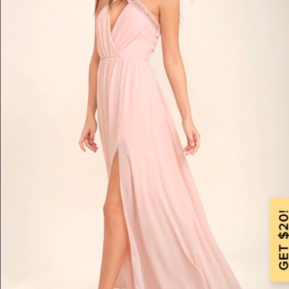 Blush Pink Beaded Maxi Dress from LULUS - Picture 2 of 14